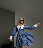 Жіноча сукня вільного крою колір блакитний р.42/44 452519 452519 фото