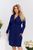Жіноча двобортна класична сукня-піджак із костюмної тканини синього кольору р.48/50 374400 381201 фото
