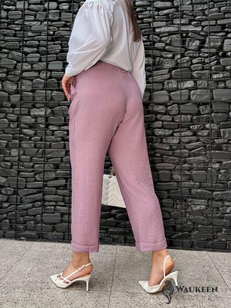 Жіночі брюки колір пудра р.50/52 456384 456384 фото