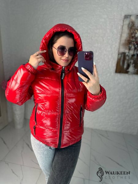 Жіноча тепла курточка колір червоний р.42/44 447242 447242 фото
