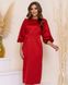 Жіноча сукня з рукавом ліхтариком червоного кольору р.48 384841 384841 фото 1