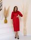 Жіноча сукня з рукавом ліхтариком червоного кольору р.48 384841 384841 фото 2