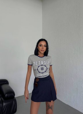 Жіноча футболка DETROIT колір сірий р.L 455822 455822 фото