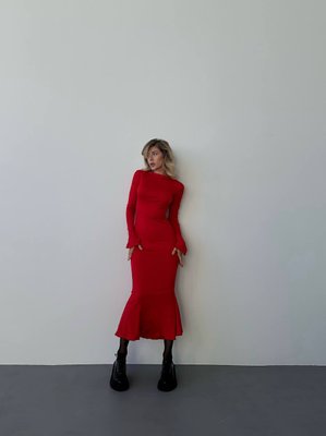 Жіноча сукня міді колір червоний р.42/44 448300 448300 фото