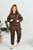 Жіночий теплий прогулянковий костюм коричневого кольору р.52 383684 383693 фото