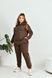 Жіночий теплий прогулянковий костюм коричневого кольору р.52 383684 383693 фото 3