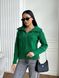Жіночий светр з V-подібним коміром та блискавкою колір зелений р.42/46 445973 445973 фото 1