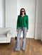 Жіночий светр з V-подібним коміром та блискавкою колір зелений р.42/46 445973 445973 фото 5
