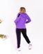 Жіночий спортивний костюм кофта фіолетового кольору та чорні штани р.54/56 379799 379798 фото 2