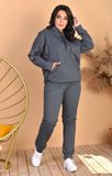 Жіночий трикотажний спортивний костюм графітового кольору р.62/64 375754 375754 фото