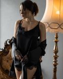 Женский пижамный костюм тройка цвет черный р.S 449688 449688 фото