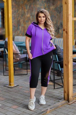 Жіночий спортивний костюм кольору фіолет-чорний 431363 431363 фото