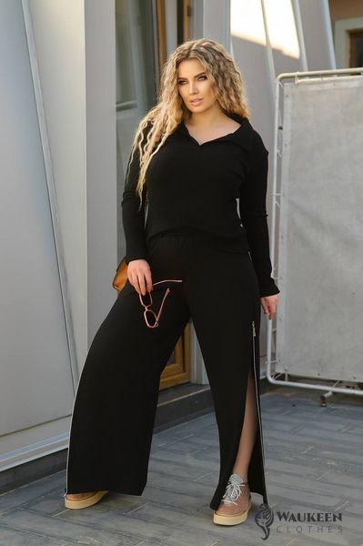 Жіночий светр-поло чорного кольору р.52/54 408291 408291 фото