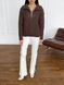 Жіночий светр з V-подібним коміром та блискавкою колір коричневий р.42/46 445975 445975 фото 5