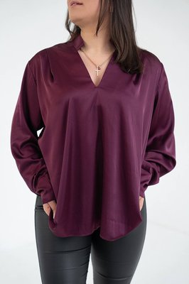 Женская рубашка из шелка армани цвет бордо р.56/60 446023 446023 фото