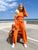 Жіночий костюм з топом та штанами палаццо помаранчевийевого кольору р.42/44 363134 378218 фото