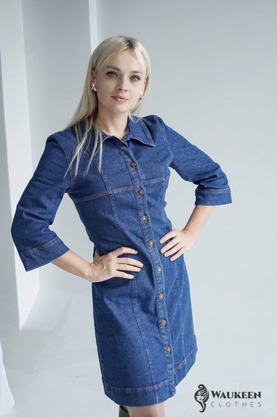 Жіноча коротка сукня "PRO РІШУЧІСТЬ" колір синій р.S 445686 445686 фото