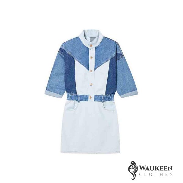 Жіноча сукня з клаптиків "PRO СПРАВЖНІСТЬ" колір блакитний р.L 445708 445708 фото