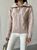 Жіночий светр з V-подібним коміром та блискавкою колір світло-бежевий р.42/46 445971 445971 фото