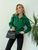 Жіночий светр із блискавкою на горловині зеленого кольору р.42/46 391548 391548 фото