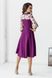 Жіноча сукня зі вставками із принтованого шифону фіолетова р.44/46 381712 381711 фото 2