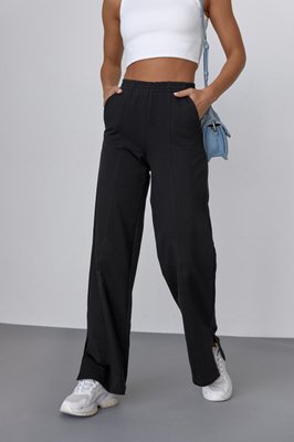Женские брюки палаццо цвет черный р.L 437991 437978 фото