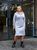 Жіноча сукня вільного крою колір світло сірий р.48/50 445087 445087 фото