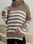 Жіночий смугастий светр колір кемел/молочний р.42/46 444014 444014 фото