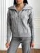 Жіночий светр з V-подібним коміром та блискавкою колір сірий р.42/46 445970 445970 фото 4