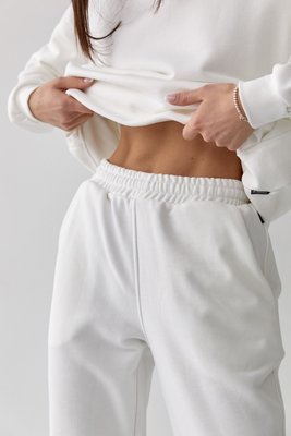 Жіночий костюм худі+джогери колір білий р.S 454291 454291 фото