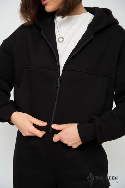Жіночий костюм двійка з брюками палаццо колір чорний р.XL 449556 449556 фото