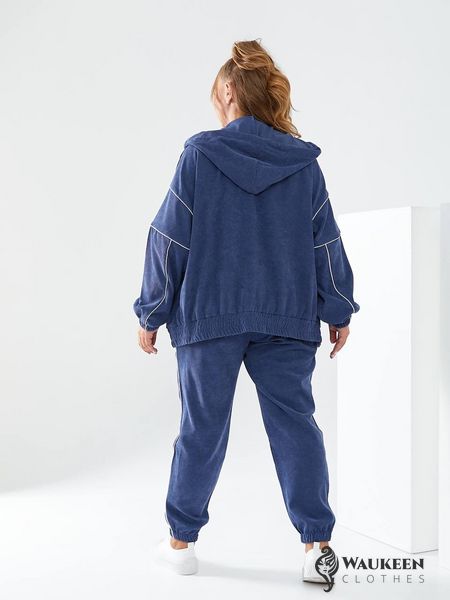 Жіночий прогулянковий костюм з вельвету колір джинс р.48/50 440505 440505 фото