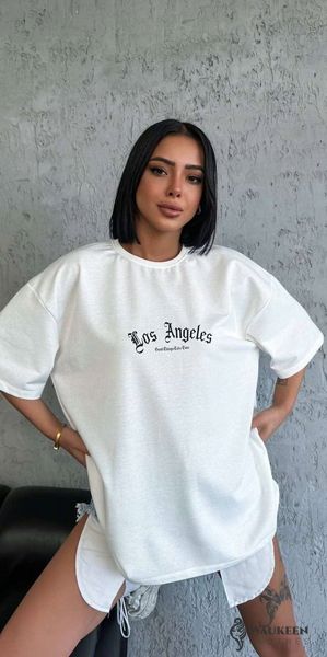 Жіноча футболка Los angeles колір білий р.S 455811 455811 фото