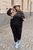 Жіночий спортивний костюм двійка на флісі чорного кольору р.58/60 376174 376174 фото