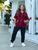 Жіночий прогулянковий костюм двійка колір бордовий р.48/50 454811 454811 фото