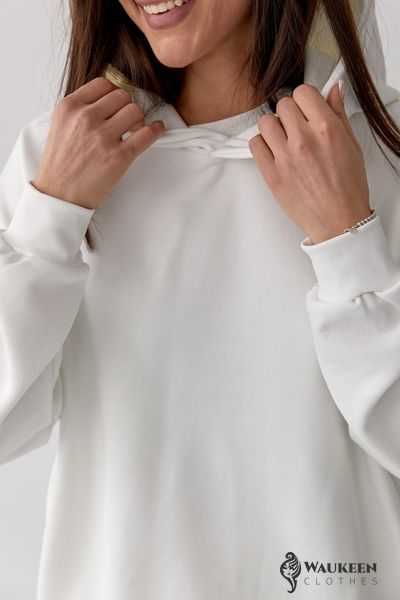 Жіночий костюм худі+джогери колір білий р.XL 454294 454294 фото