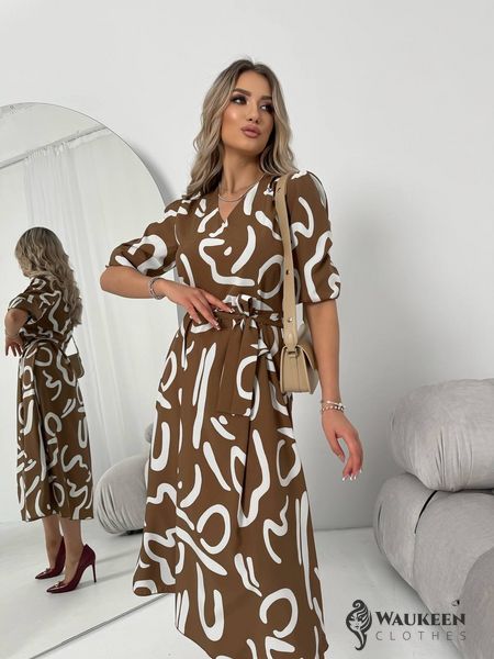 Жіноча сукня із шовкового софту колір бежевий р.42/44 454126 454126 фото