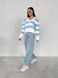 Жіночий светр із V-подібним вирізом колір молочний-блакитний р.42/46 432196 432196 фото 2