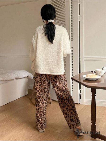 Женская пижама с махры цвет молочный лео р.42/46 449018 449018 фото