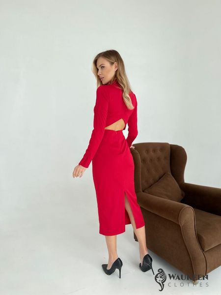 Жіноча сукня з відкритою спиною червоного кольору р.L 384884 384884 фото