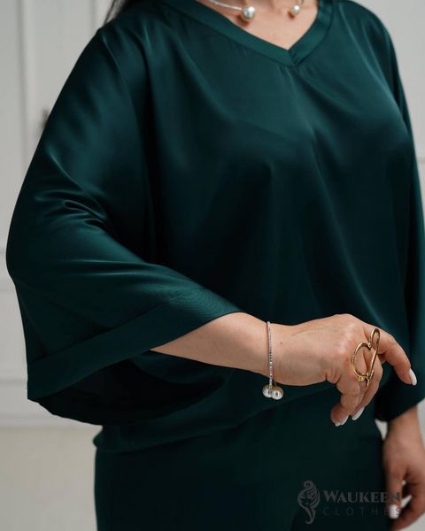 Жіночий костюм із шовку Армані колір смарагд р.54/56 453996 453996 фото