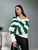 Жіночий светр із V-подібним вирізом колір молочний-зелений р.42/46 432195 432195 фото