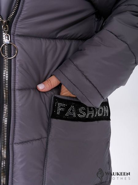 Жіноча куртка з плащової тканини колір графіт р.48/50 448148 448148 фото