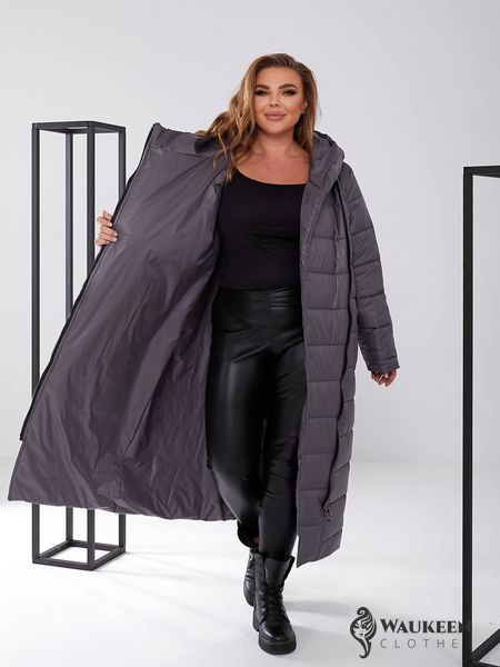 Жіноча куртка з плащової тканини колір графіт р.48/50 448148 448148 фото