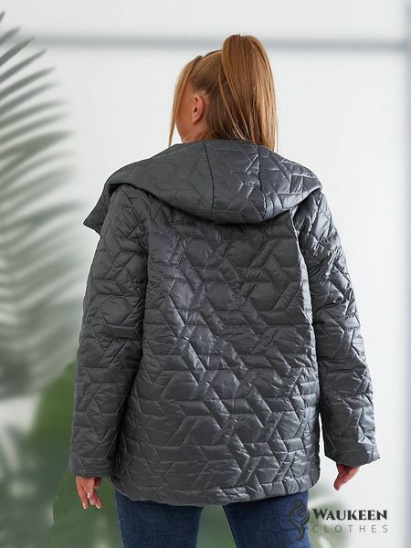Жіноча демісезонна куртка колір графіт р.48/50 440492 440492 фото