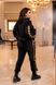 Жіночий прогулянковий костюм велюровий чорного кольору р.56/58 433348 433348 фото 2