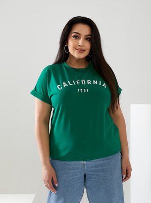 Жіноча футболка California колір зелений р.48/50 432450 432450 фото