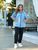 Жіночий прогулянковий костюм двійка колір блакитний р.48/50 454808 454808 фото