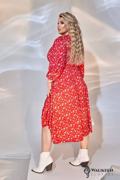 Жіноча вільна сукня із софту колір червоний р.50/52 449677 449677 фото