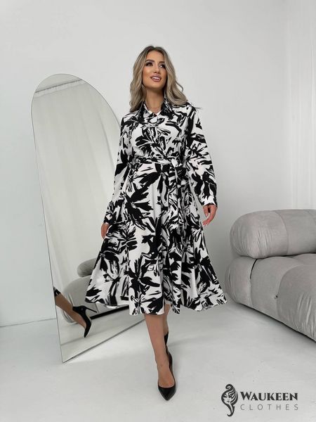 Жіноча сукня із шовкового софту колір білий р.42/44 454115 454115 фото